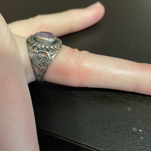 Purple earrings and ring set - Picture 4 of 4